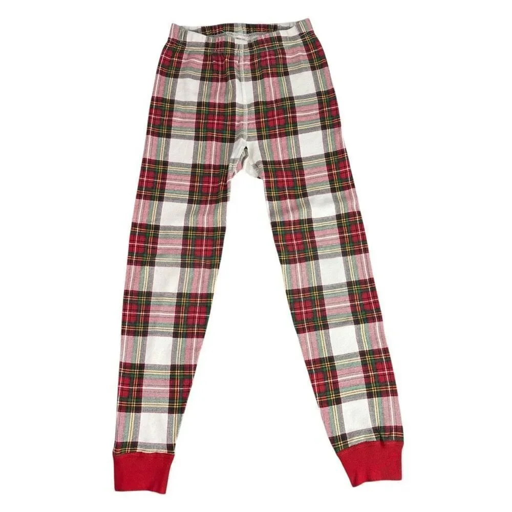 Hanna Andersson size 8 Plaid Holiday Long John Pajama BOTTOM ONLY spot